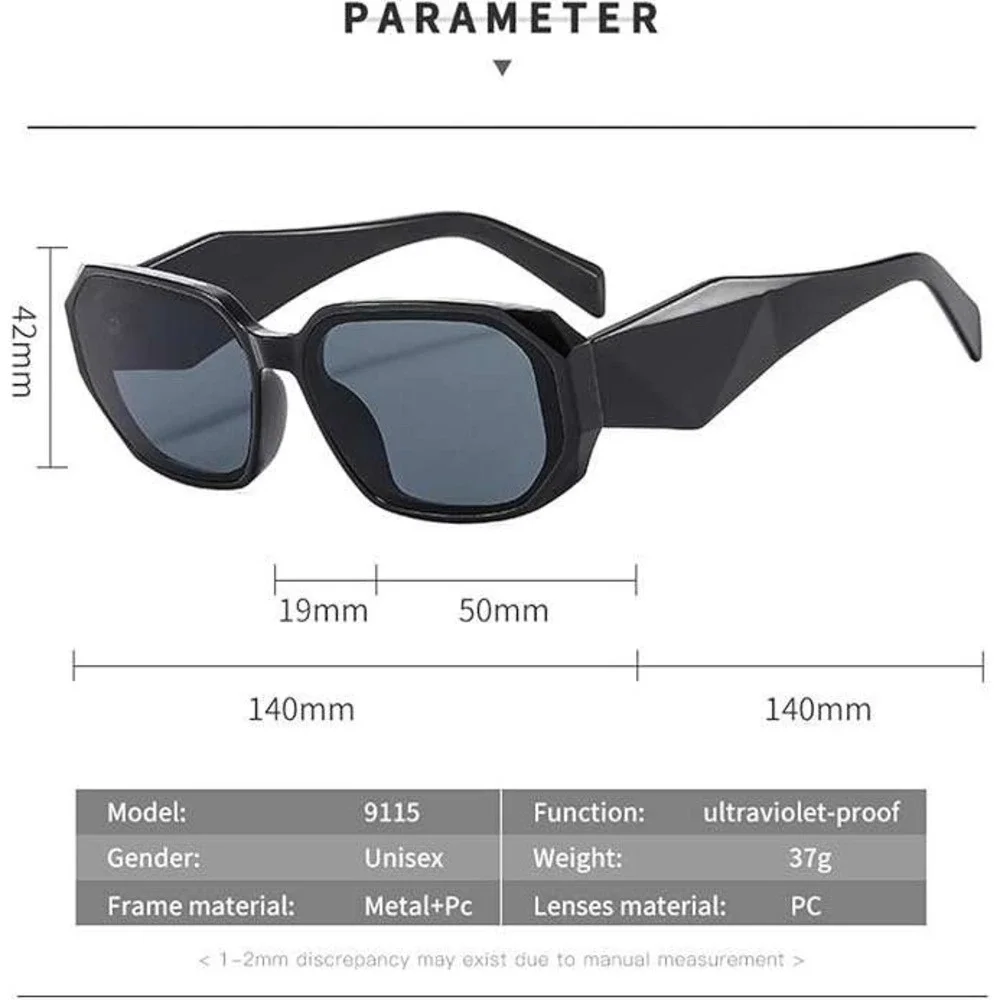 Sunglasses Men's Fashion Square Dark Black Lens Cholo Gangs Rapper Shades HipHop